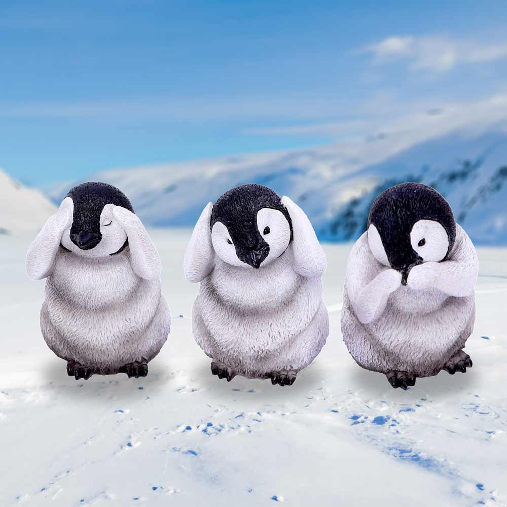 See No Hear No Speak No Evil Emperor Penguin Chick Figurines: 1 - Figures & Collectables By Gift Moments