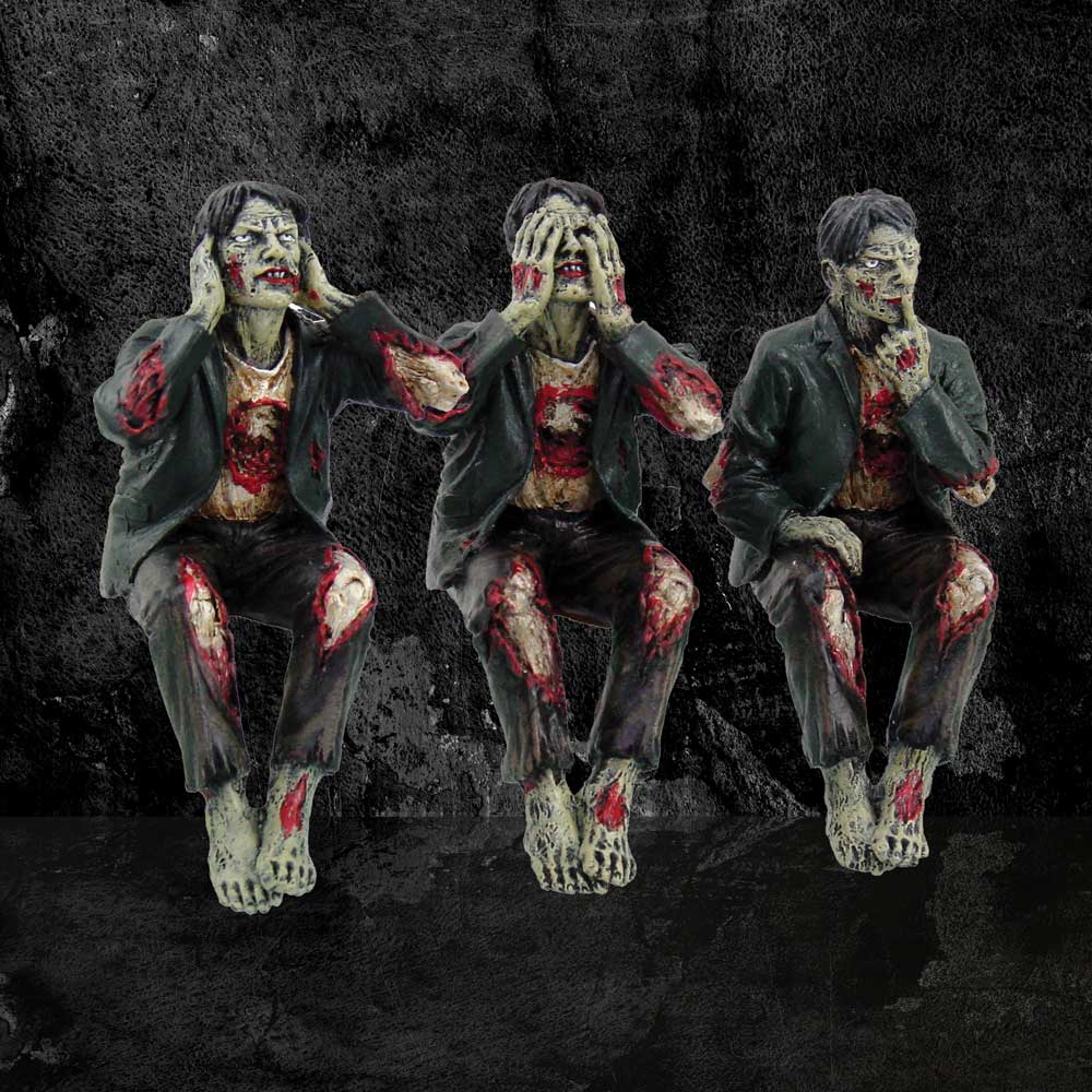 See No Hear No Speak No Evil Zombies Figurine Ornaments - Shop Figures & Collectables At Gift Moments - 1