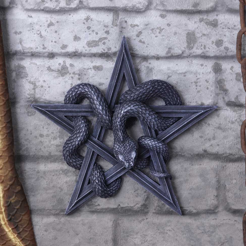 Serpent’s Worship Snake Wall Plaque 24cm: 1 Wall Hanging Sculptures By Gift Moments