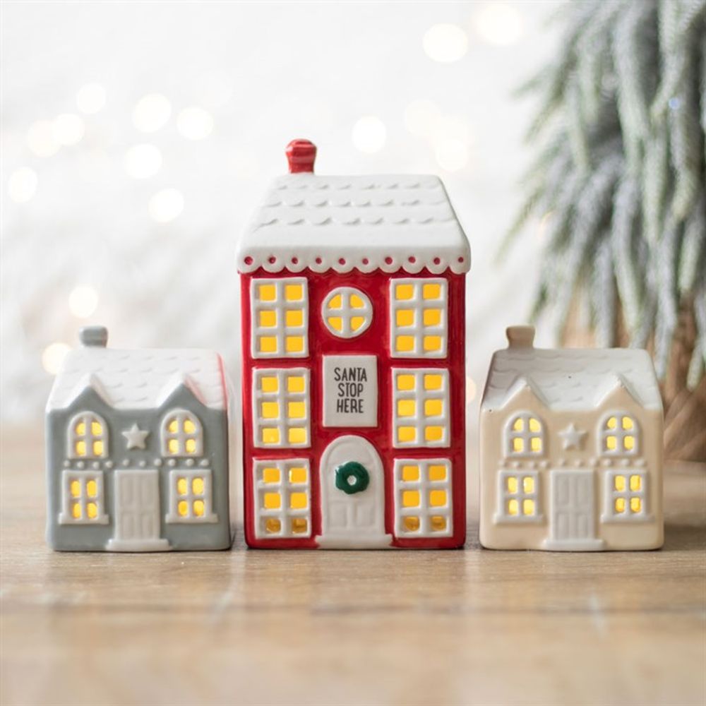 Set of 3 Light Up LED Christmas Houses: 1 - By Gift Moments