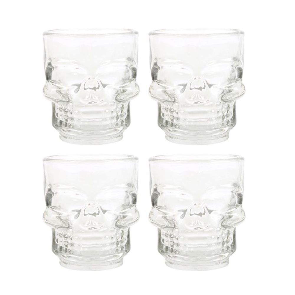 Set of 4 Skull Shot Glasses Set: 3 - Shot Glasses By Gift Moments