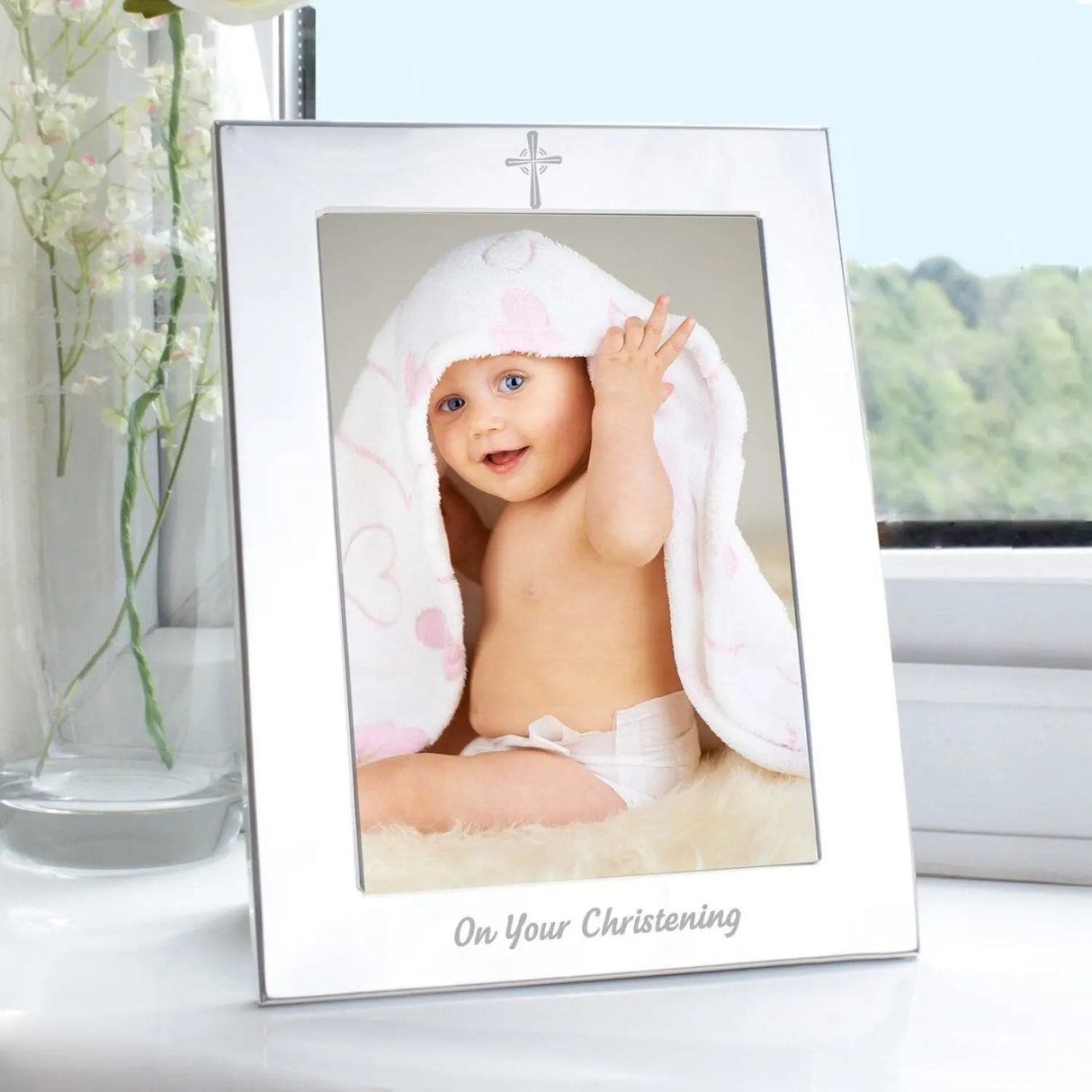 Silver 5x7 Christening Photo Frame - Shop Photo Frames At Gift Moments - 1