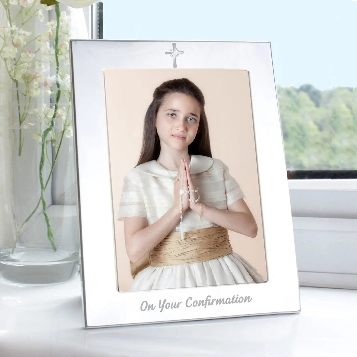 Silver 5x7 Confirmation Photo Frame - Shop Photo Frames At Gift Moments - 1