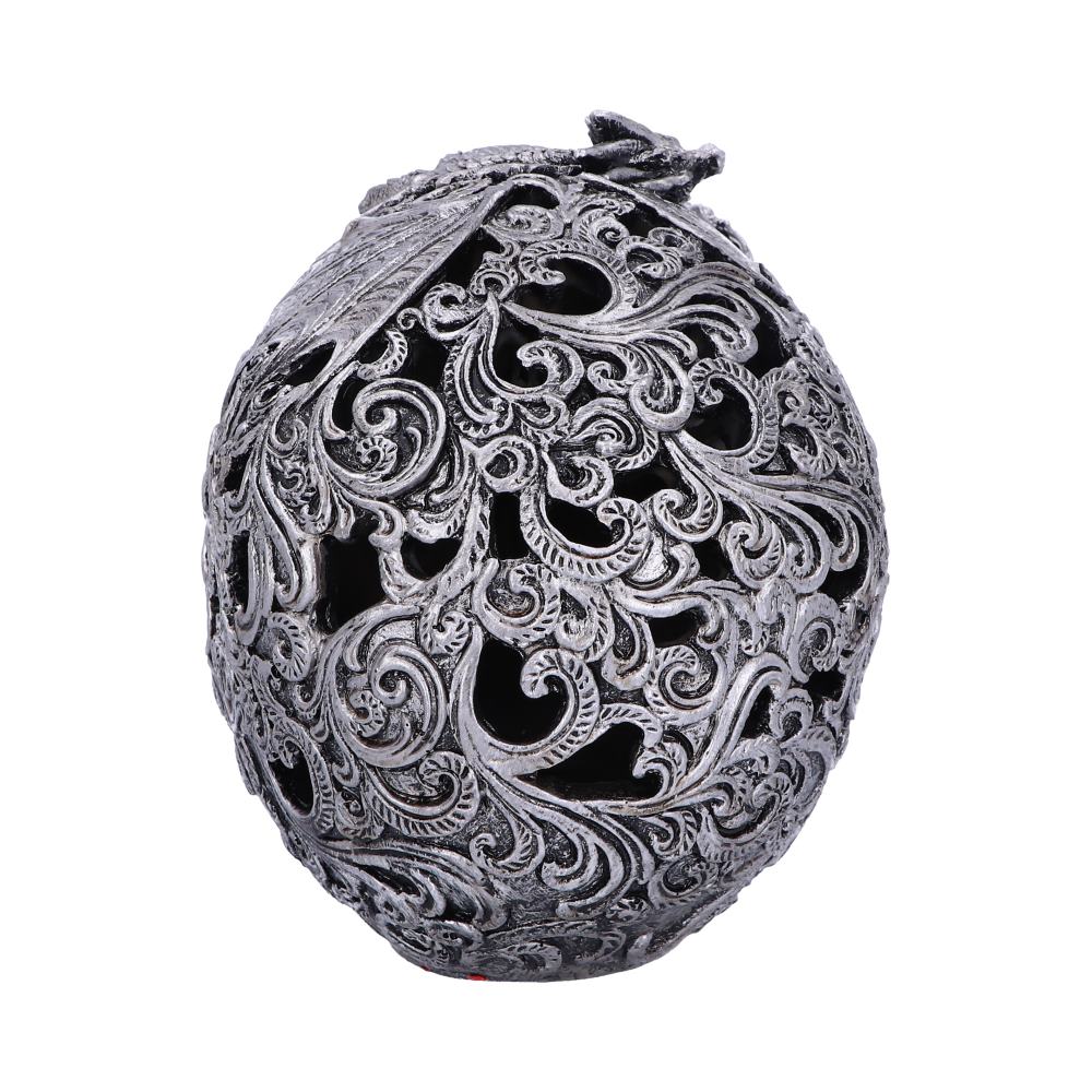 Silver Cranial Drakos Engraved Dragon Skull Ornament: 4 - Figures & Collectables By Gift Moments
