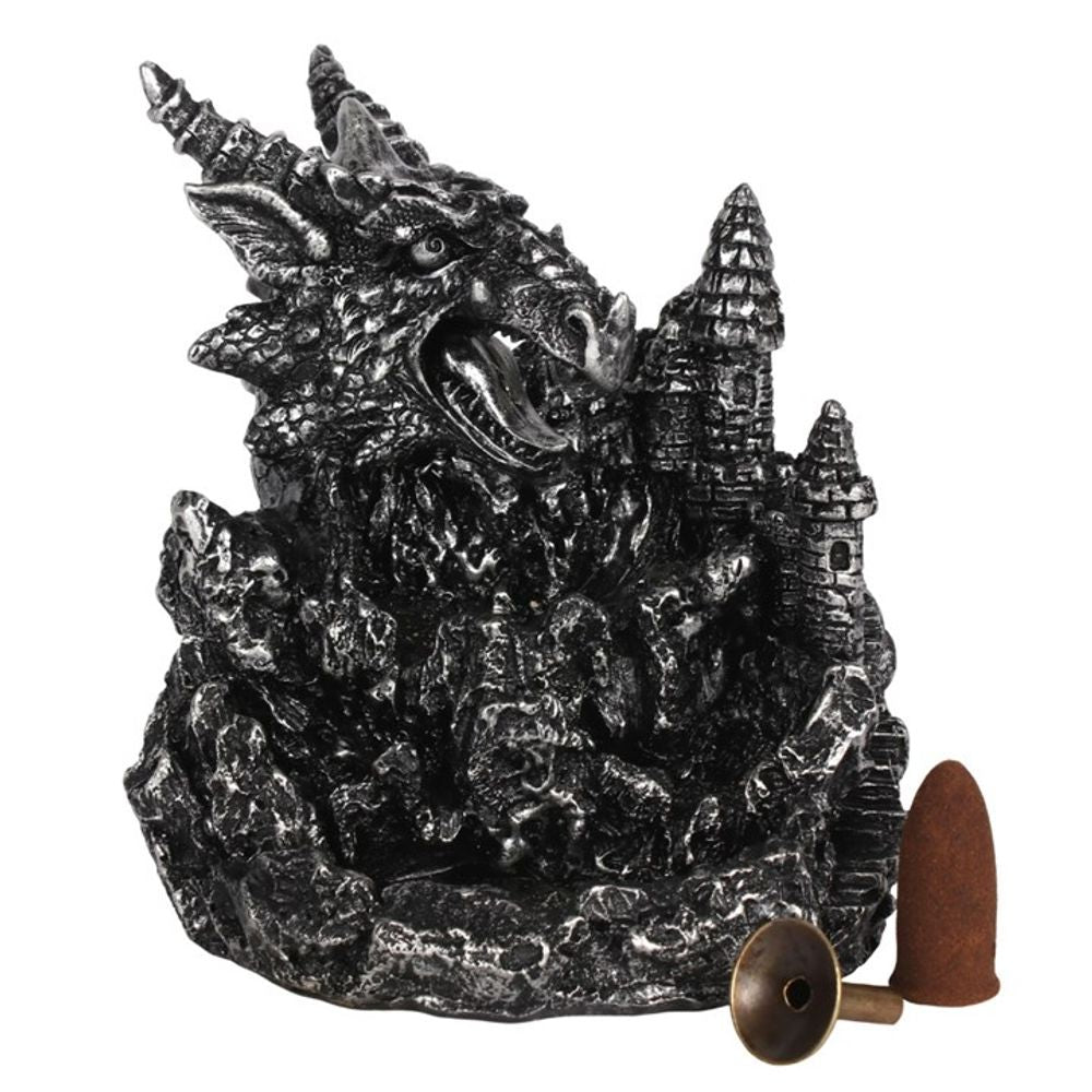 Silver Dragon Backflow Incense Burner With Light: 5 - Incense Holders By Gift Moments