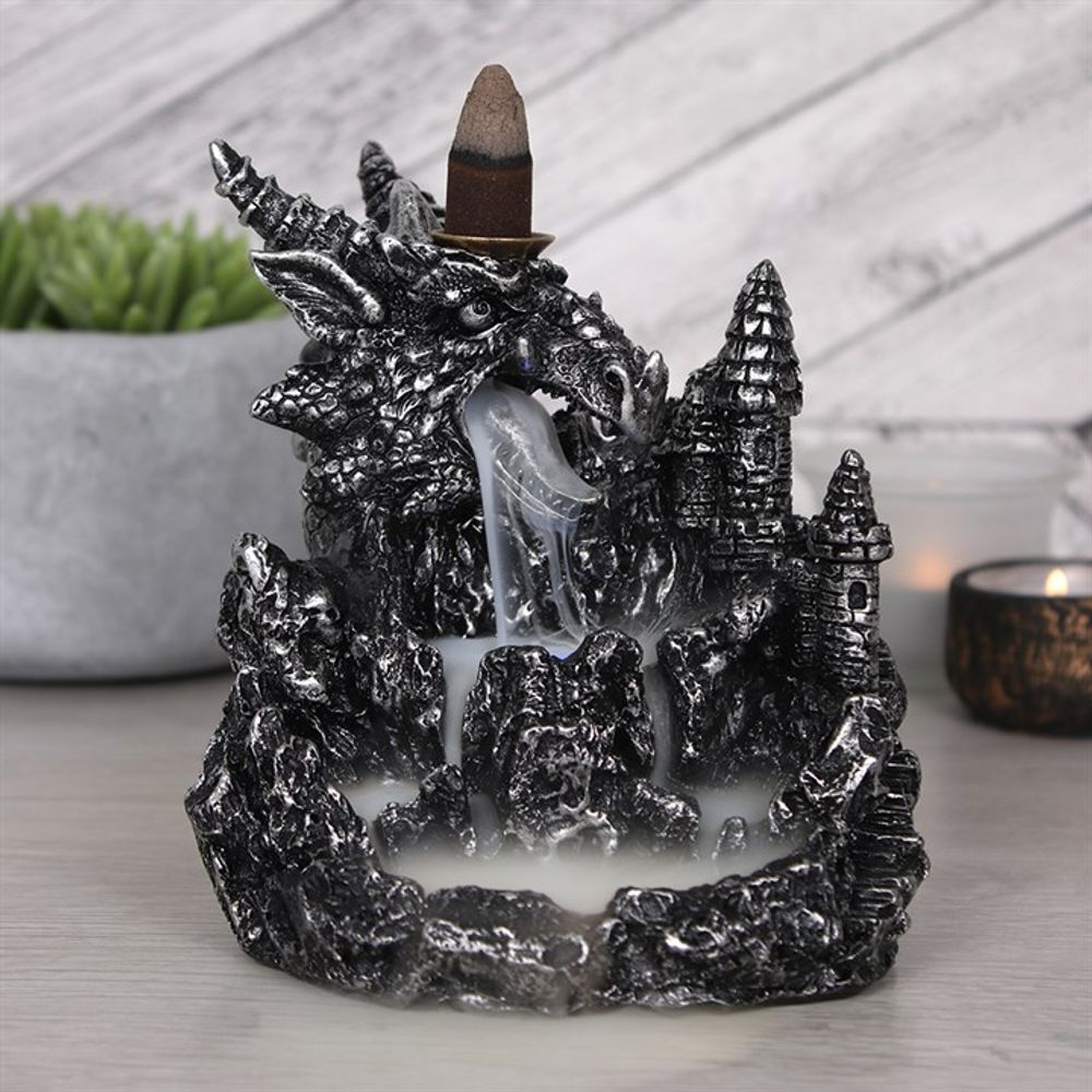 Silver Dragon Backflow Incense Burner With Light: 1 - Incense Holders By Gift Moments