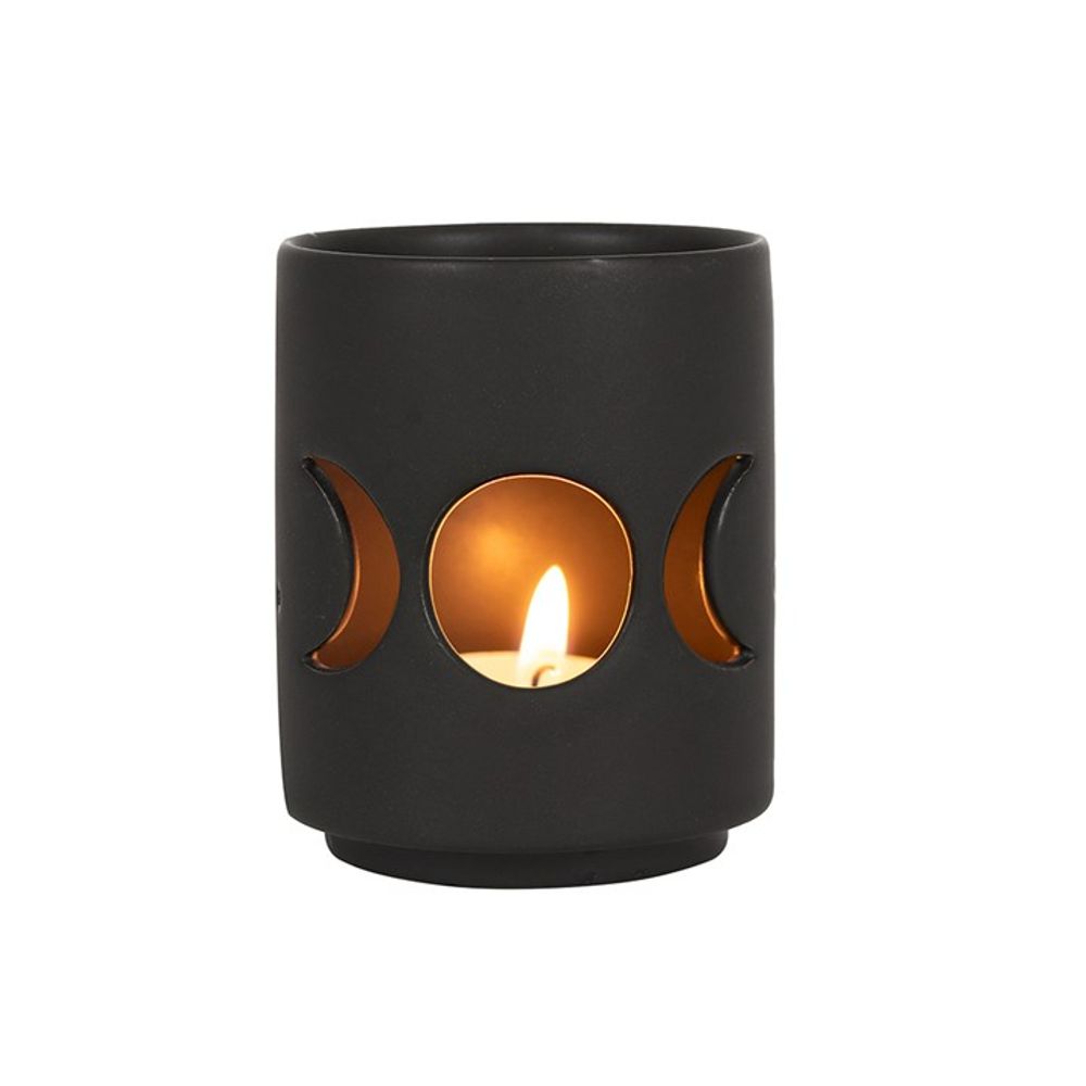 Small Black Triple Moon Cut Out Tealight Holder: 2 - Candle Holders By Gift Moments