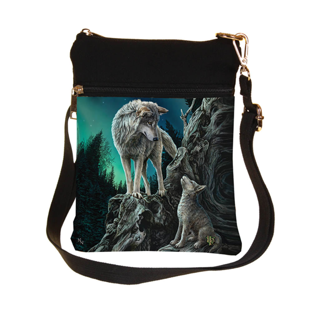 Small Guidance Wolf and Pup Shoulder Bag by Lisa Parker: 2 - Bags By Lisa Parker
