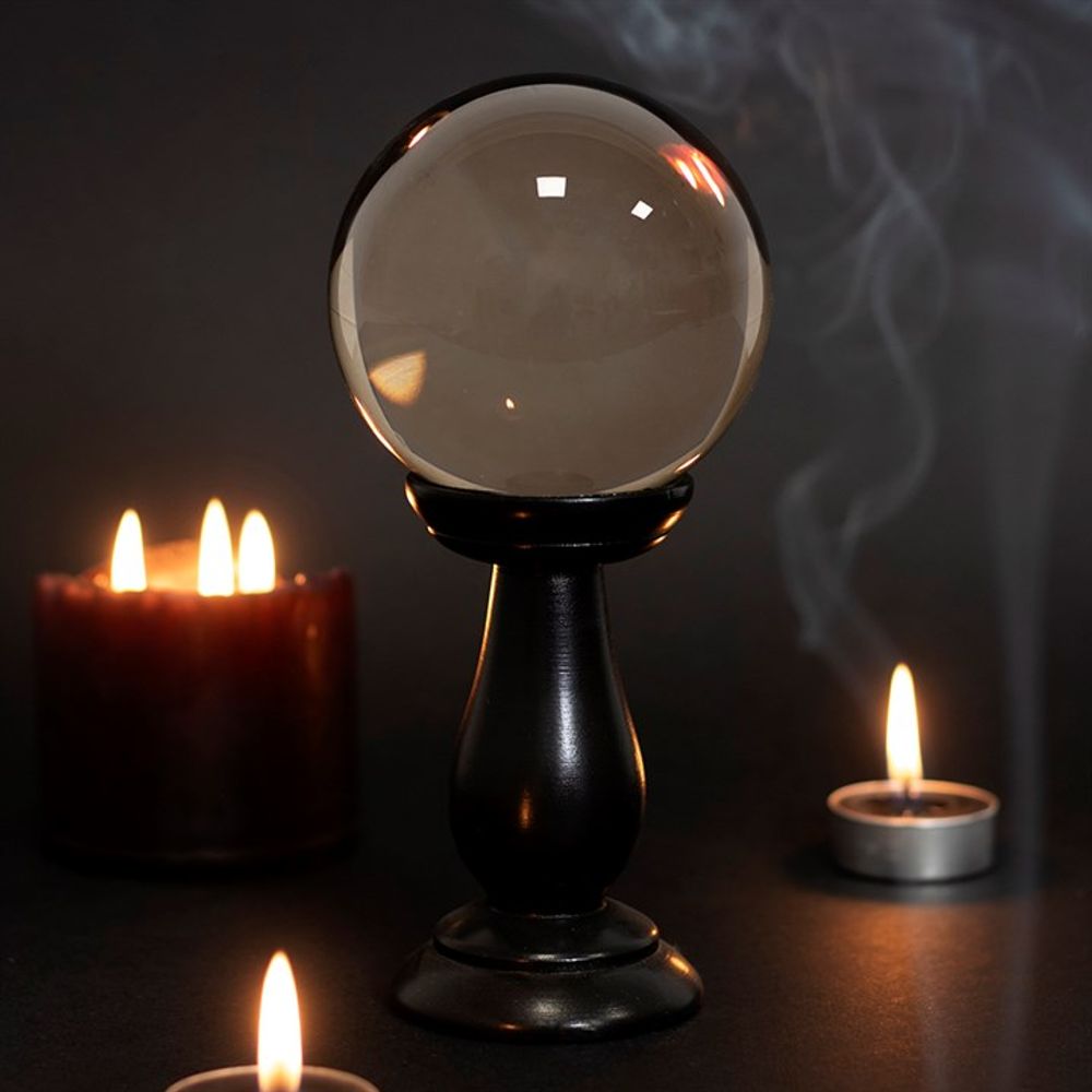 Small Smoke Grey Crystal Ball on Stand: 1 - By Gift Moments