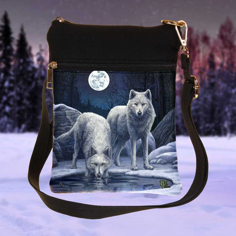 Small Warriors Of Winter Wolf Shoulder Bag by Lisa Parker: 1 - Bags By Lisa Parker