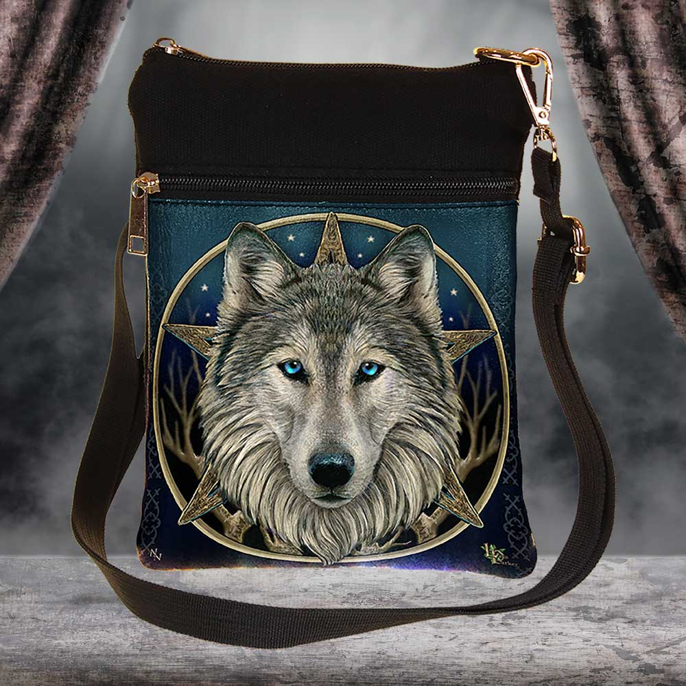 Small The Wild One Fantasy Wolf Shoulder Bag by Lisa Parker: 1 - Bags By Lisa Parker