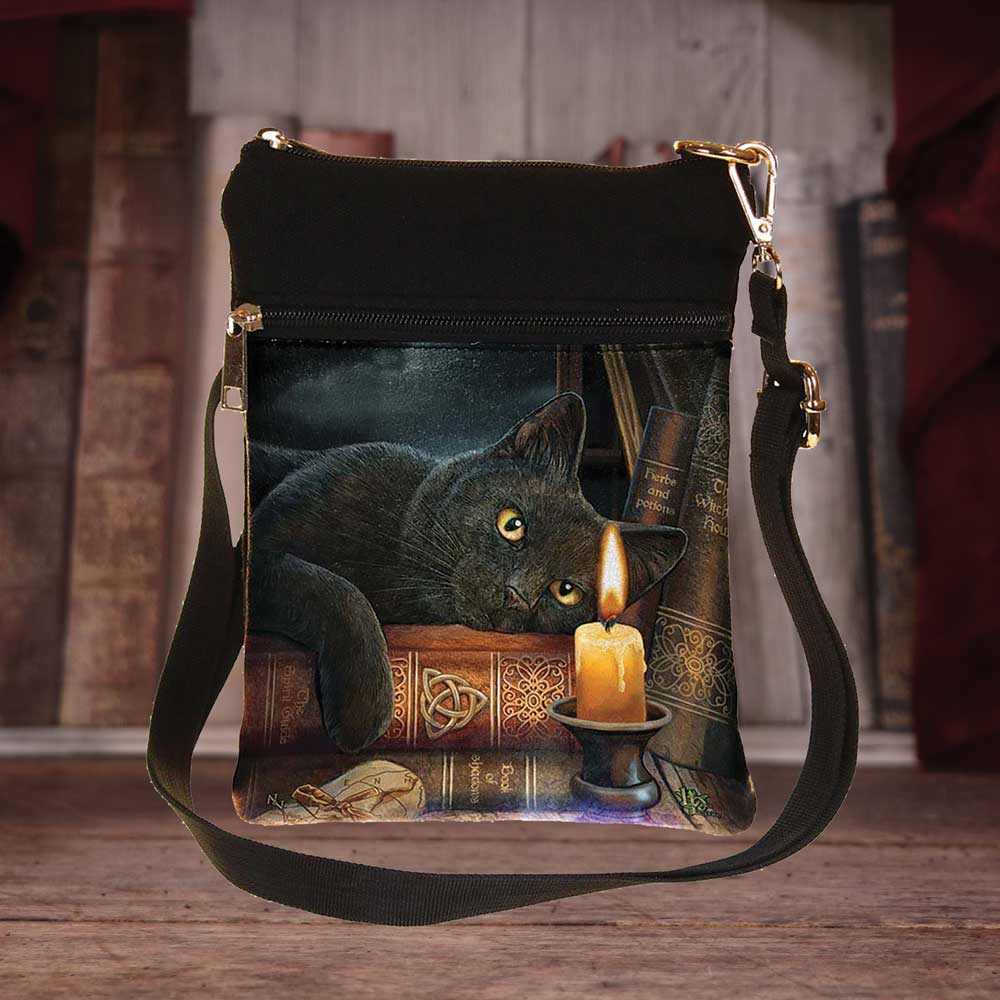 Small The Witching Hour Fantasy Witch Cat Shoulder Bag by Lisa Parker: 1 - Bags By Lisa Parker