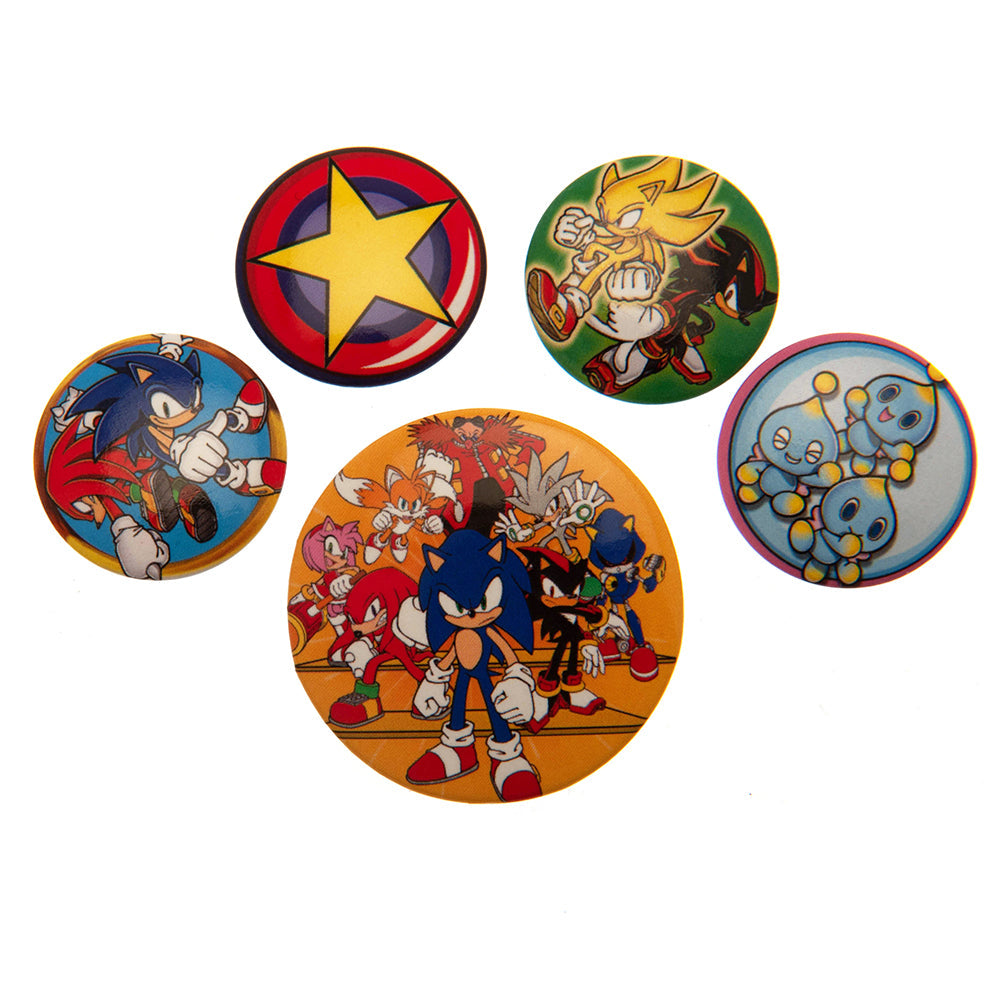 Sonic The Hedgehog Button Badge Set - Shop Badges At Gift Moments - 1