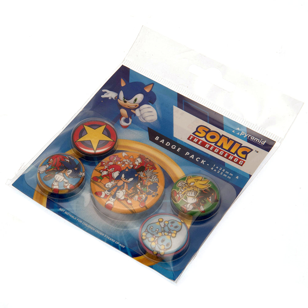 Sonic The Hedgehog Button Badge Set - Shop Badges At Gift Moments - 3