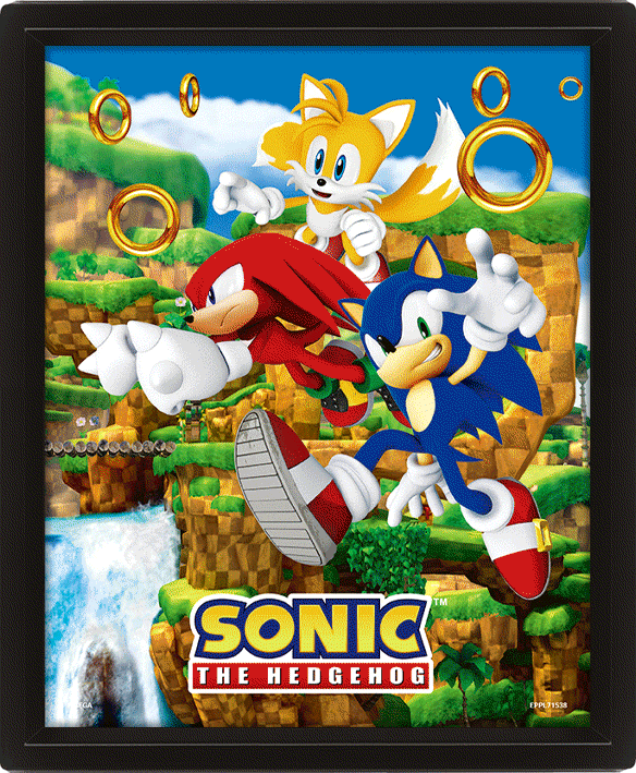 Sonic The Hedgehog Framed 3D Picture - Shop Wall Art At Gift Moments - 1