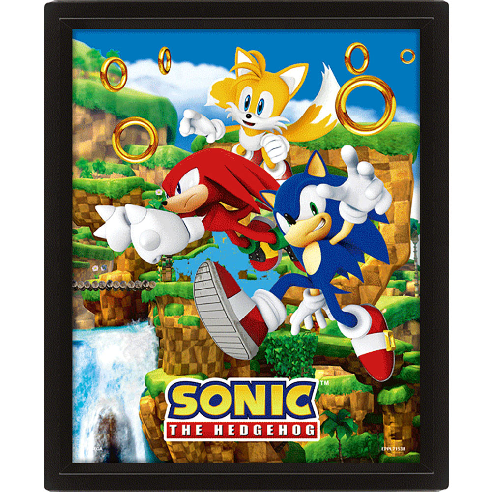 Sonic The Hedgehog Framed 3D Picture - Shop Wall Art At Gift Moments - 2