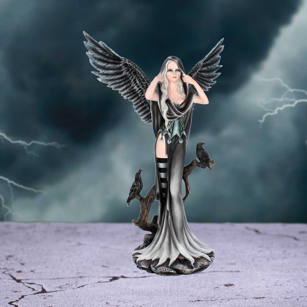 Sorrel Large Dark Angel Fairy and Raven Figurine: 1 - Figurines Extra Large (Over 50cm) By Gift Moments