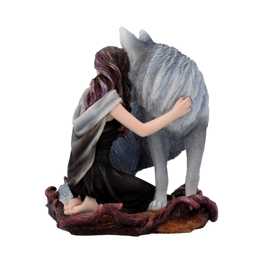 Soul Bond by Anne Stokes hand-painted wolf and woman resin figurine: 4 - Figurines Medium (15-29cm) By Anne Stokes