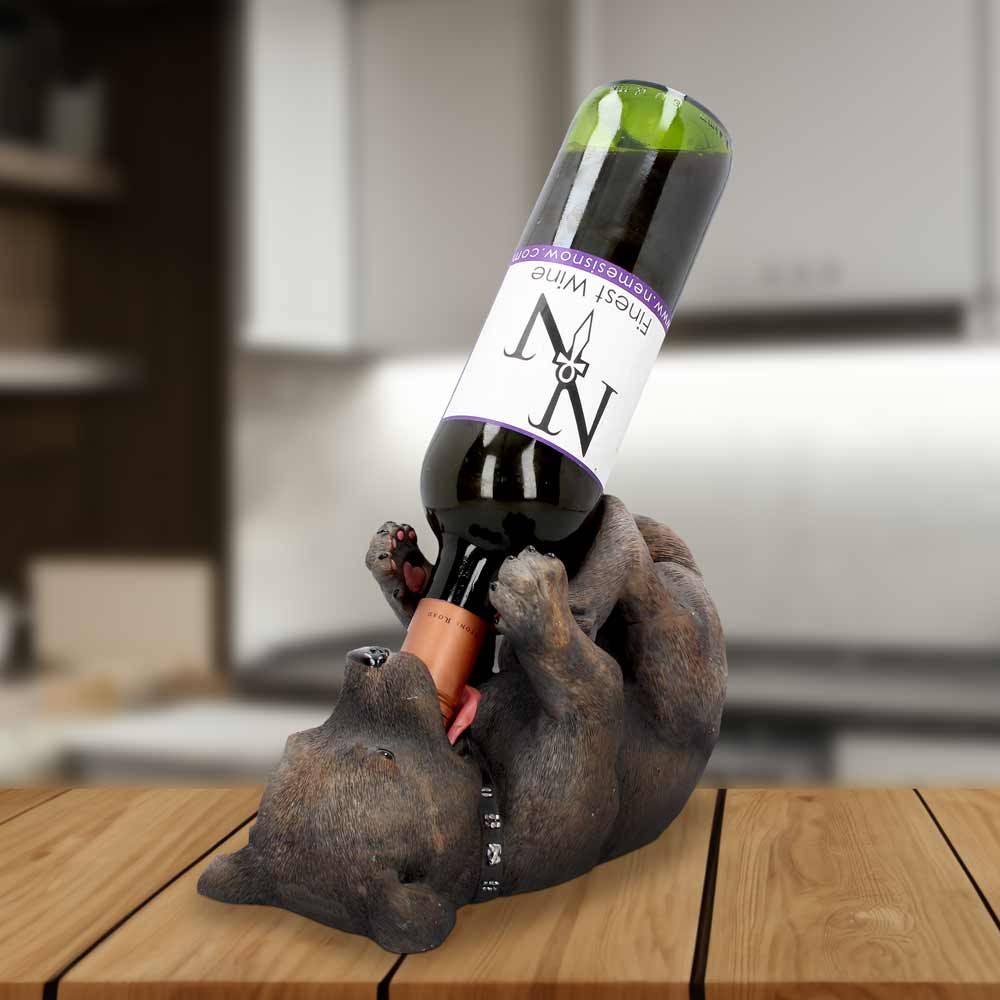 Staffordshire Bull Terrier Dog Guzzler Wine Bottle Holder: 1 - Guzzlers & Wine Bottle Holders By NN Designs