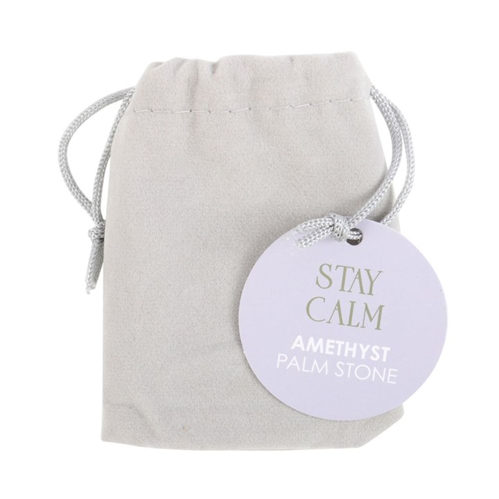 Stay Calm Amethyst Crystal Palm Stone: 5 - By Gift Moments