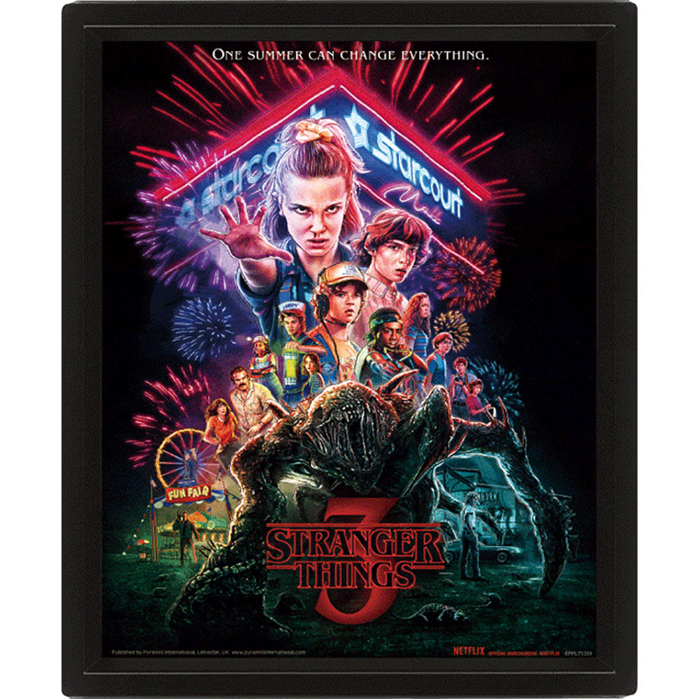 Stranger Things Summer Of 85 Framed 3D Picture: 3 - Wall Art By Stranger Things