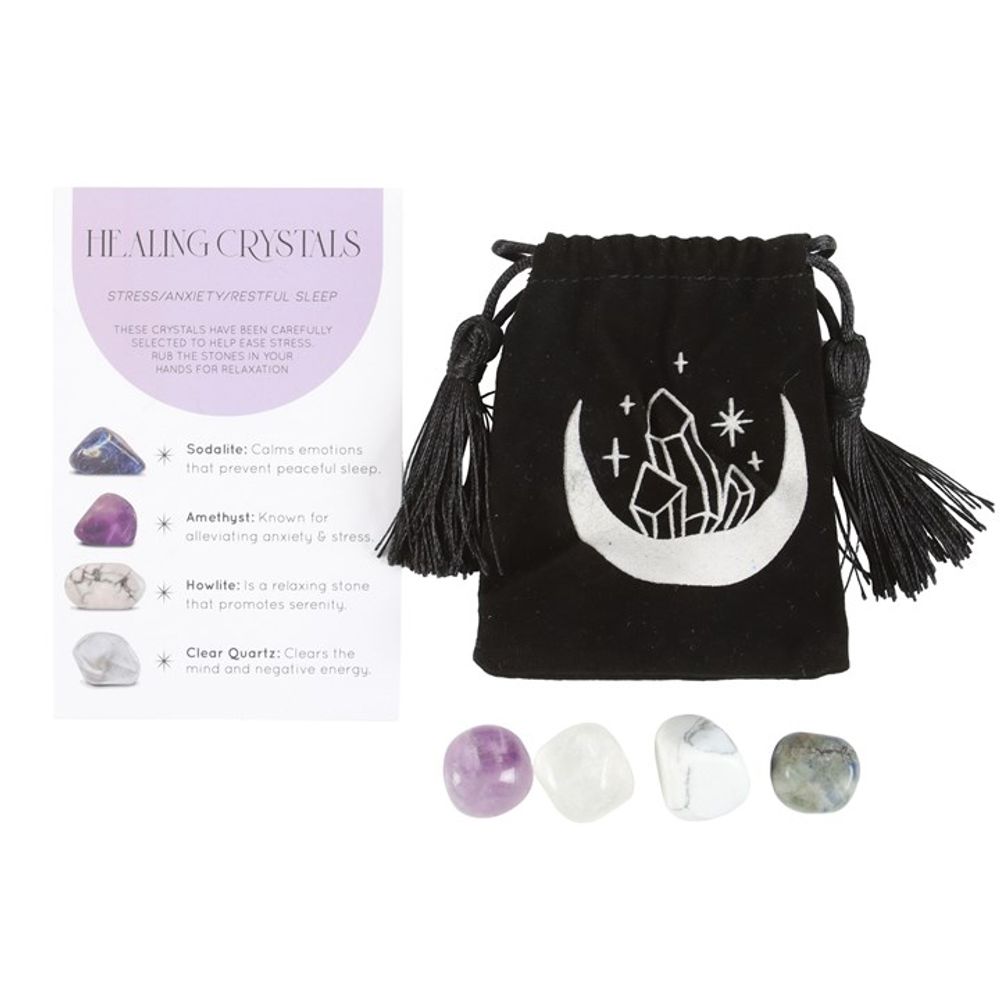 Stress Healing Crystal Set with Moon Trinket Dish: 3 - By Gift Moments