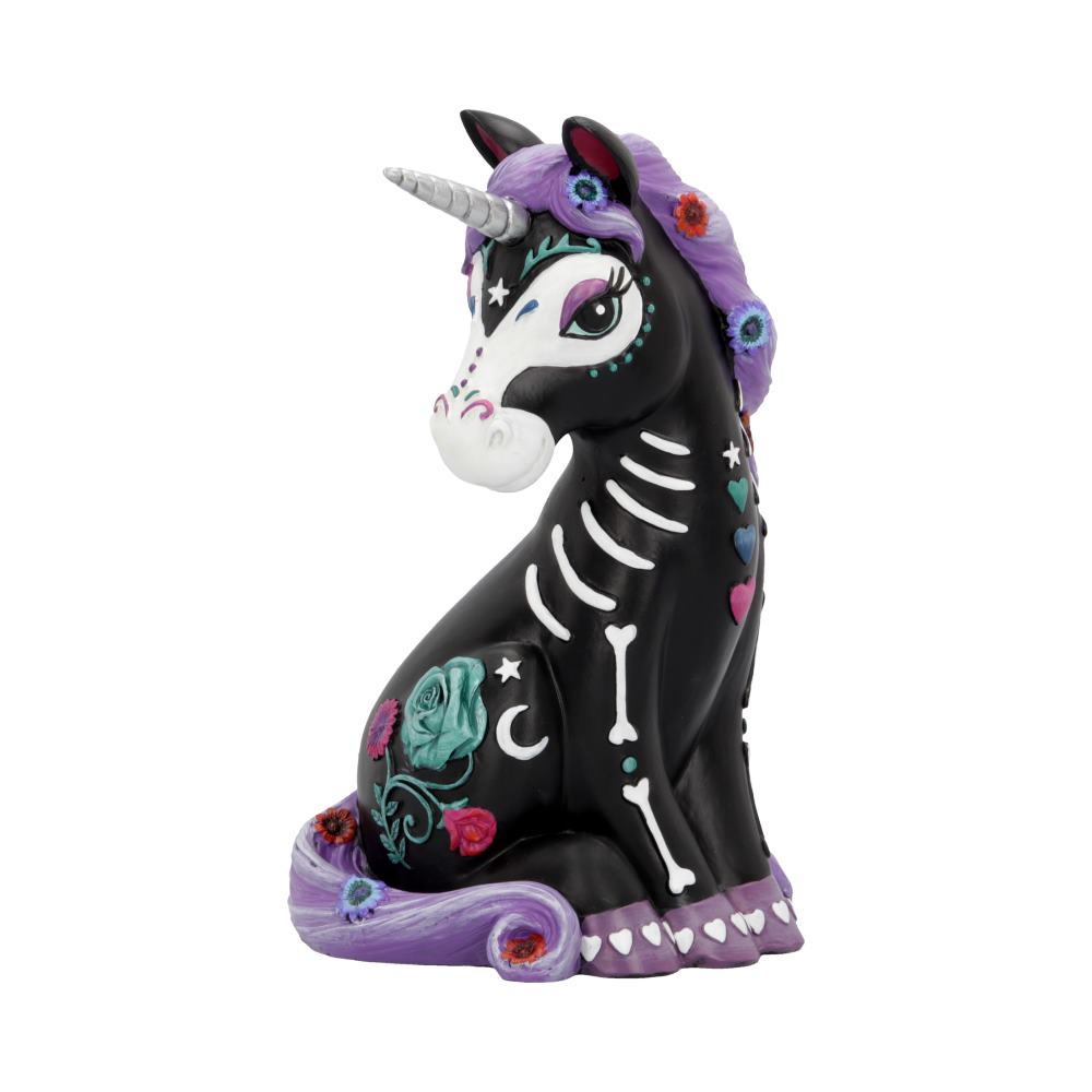 Sugarcorn Black Day of the Dead Skeleton Unicorn Figurine: 2 - Figures & Collectables By NN Designs