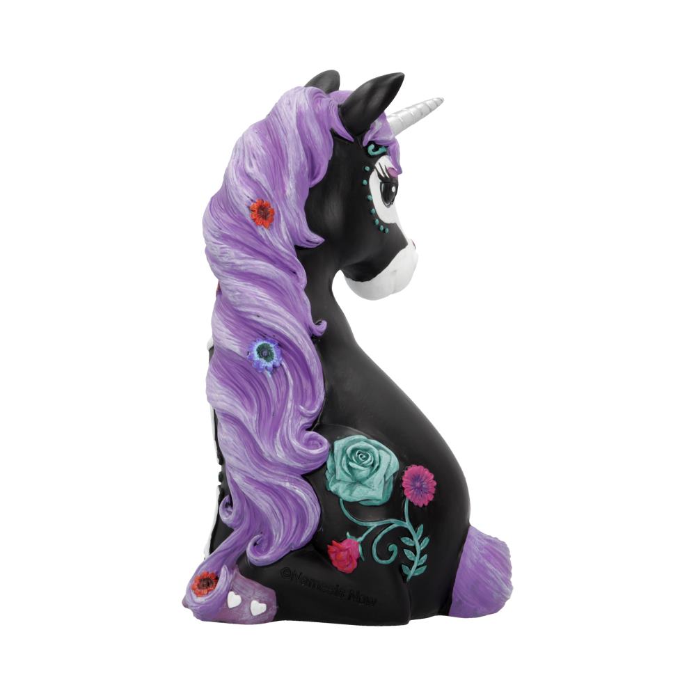 Sugarcorn Black Day of the Dead Skeleton Unicorn Figurine: 4 - Figures & Collectables By NN Designs