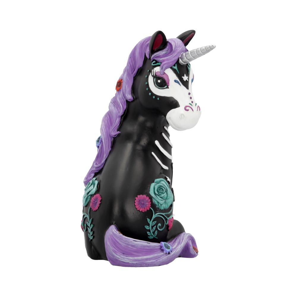 Sugarcorn Black Day of the Dead Skeleton Unicorn Figurine: 5 - Figures & Collectables By NN Designs