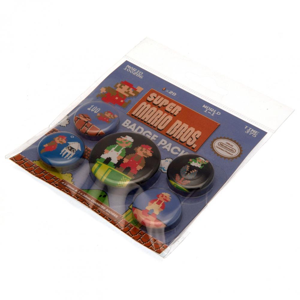 Super Mario Retro Button Badge Set: 3 - Badges By Super Mario