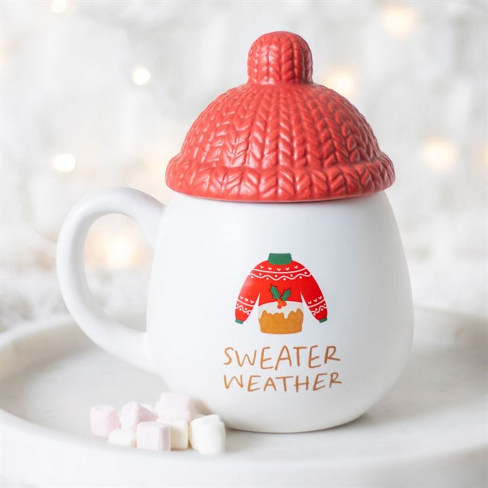 Sweater Weather Novelty Mug with Lid: 1 - Mugs By Gift Moments