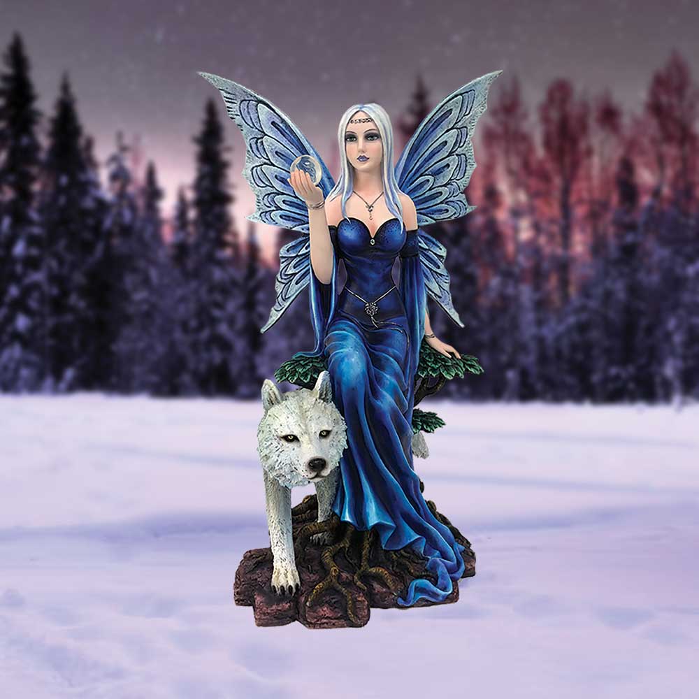 Talanoa Blue Fairy and White Wolf Companion Figurine - Shop Figures & Collectables At Gift Moments - 1
