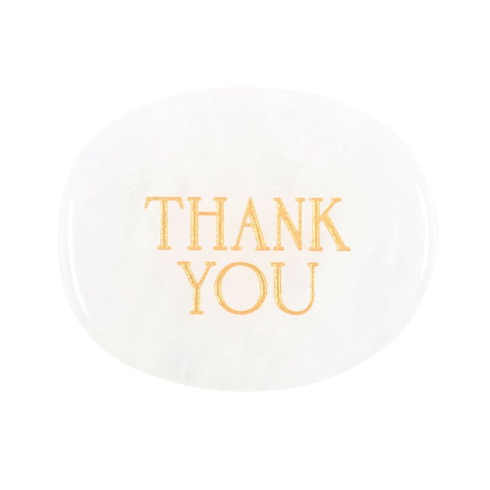 Thank You Clear Quartz Crystal Palm Stone: 3 - By Gift Moments