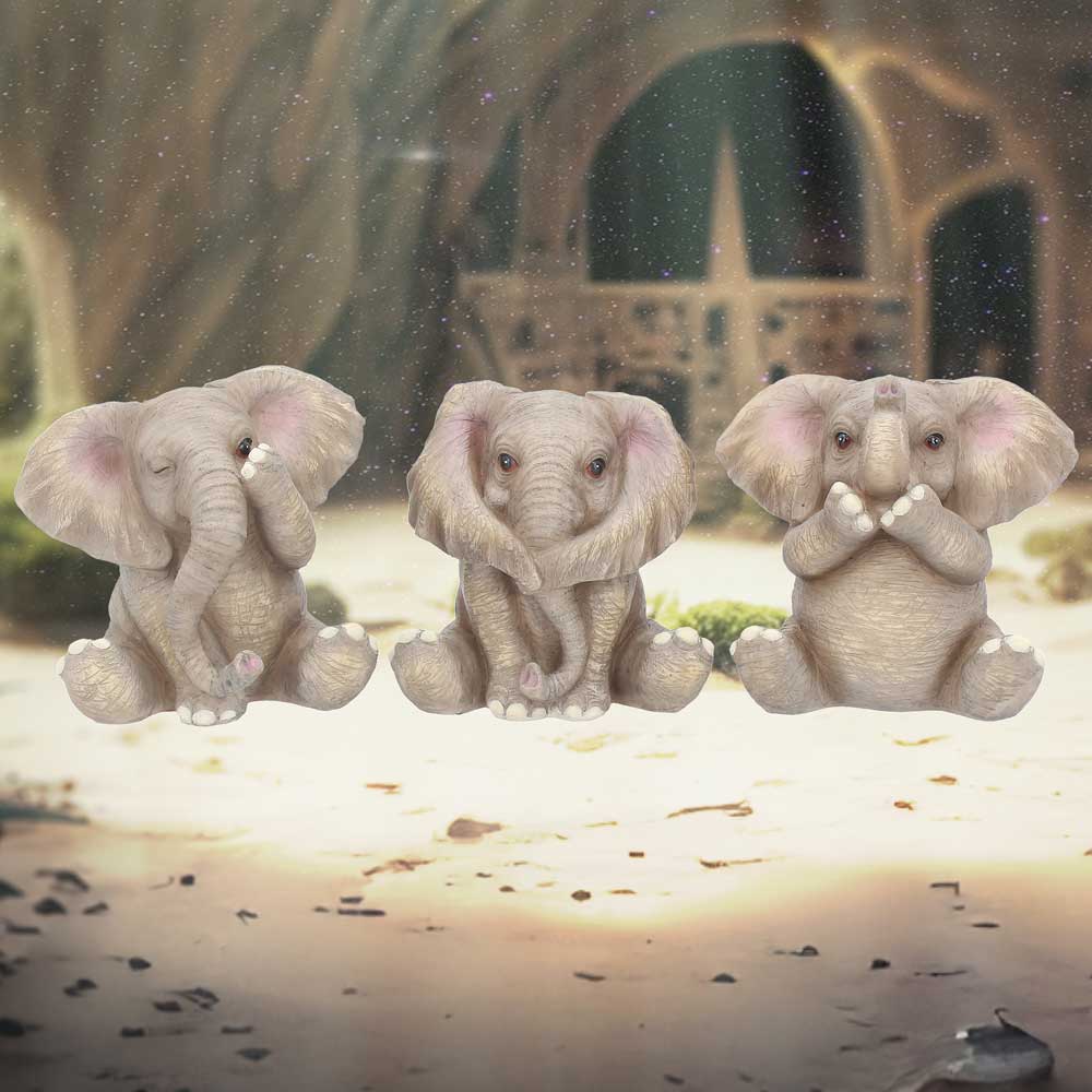 Three Baby Elephants Figurine Elephant Ornaments: 1 - Figures & Collectables By NN Designs