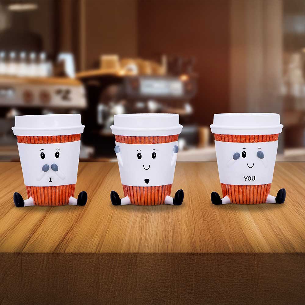 Three Wise Coffee Cups Figurines: 1 - Figurines Small (Under 15cm) By NN Designs