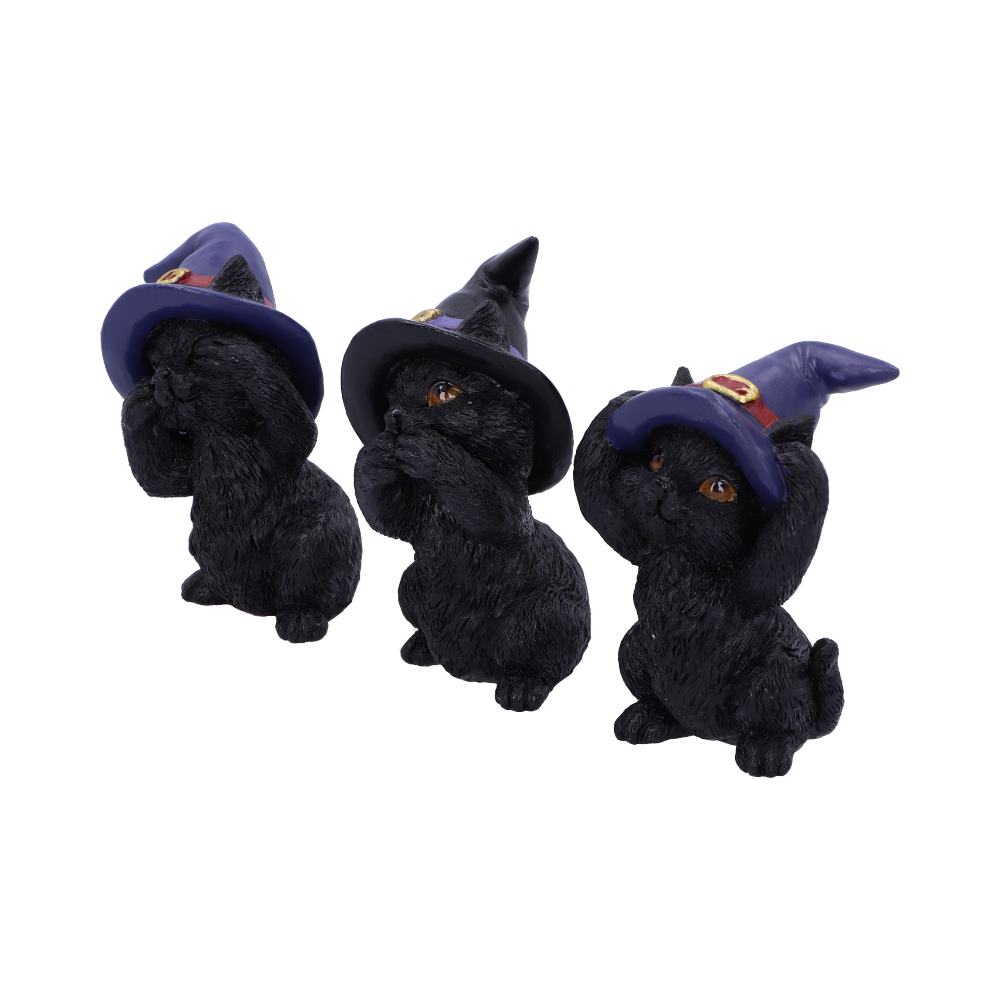 Three Wise Familiars See No Hear No Speak No Evil Black Cats Figurine: 3 - Figures & Collectables By Gift Moments