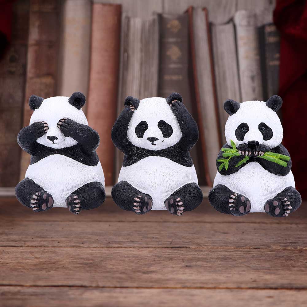 Three Wise Pandas Bear Ornaments: 1 - Figures & Collectables By NN Designs