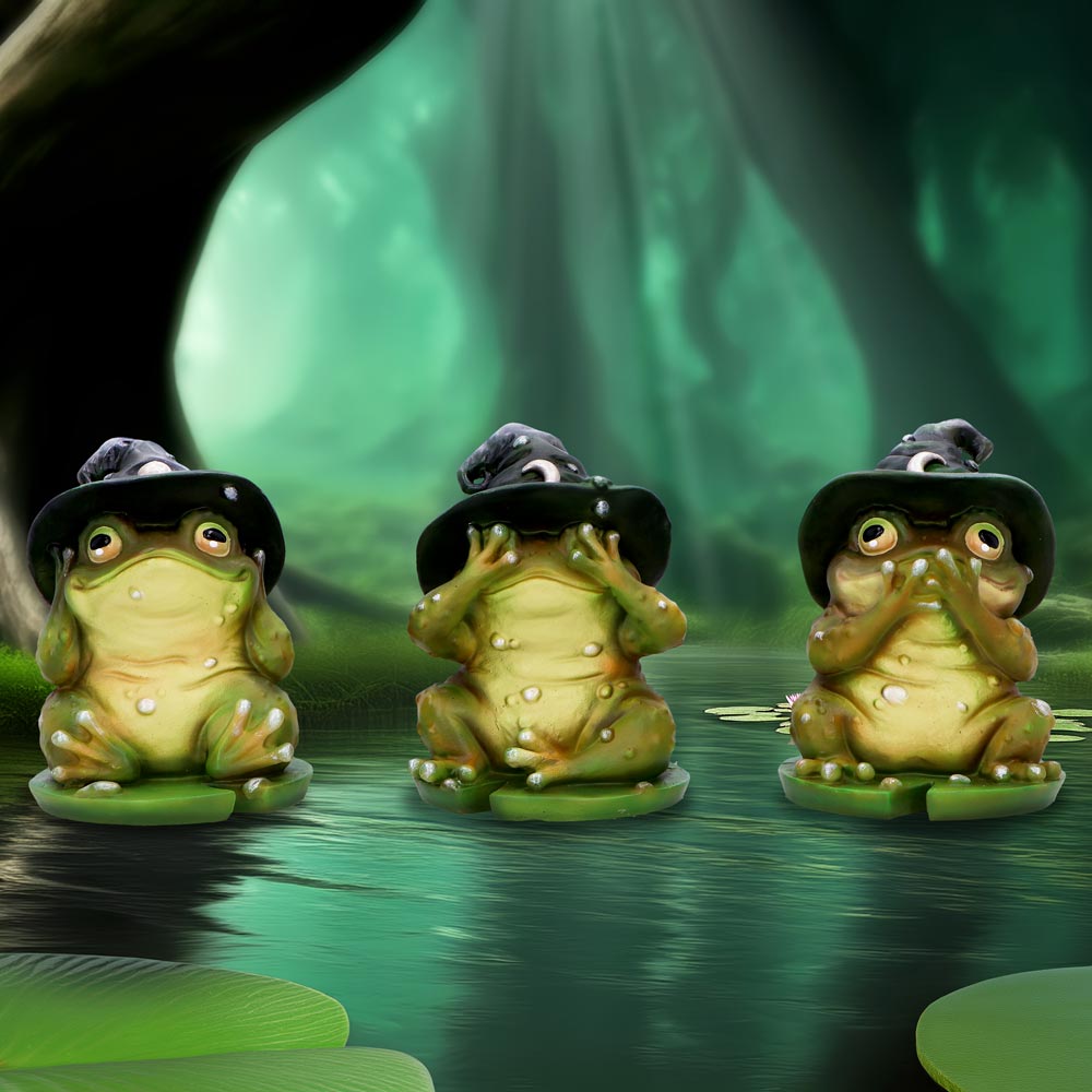 Three Wise Wizard Toad Figurines: 1 - Figures & Collectables By NN Designs