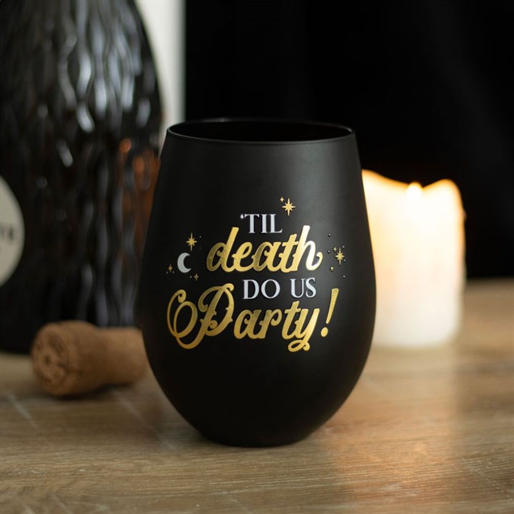 Til Death Do Us Party Stemless Wine Glass: 1 - By Gift Moments