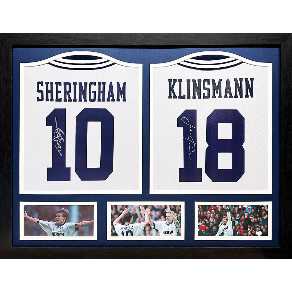 Tottenham Hotspur FC 1994 Klinsmann & Sheringham Signed Shirts (Dual Framed): 1 - Signed Memorabilia By Tottenham