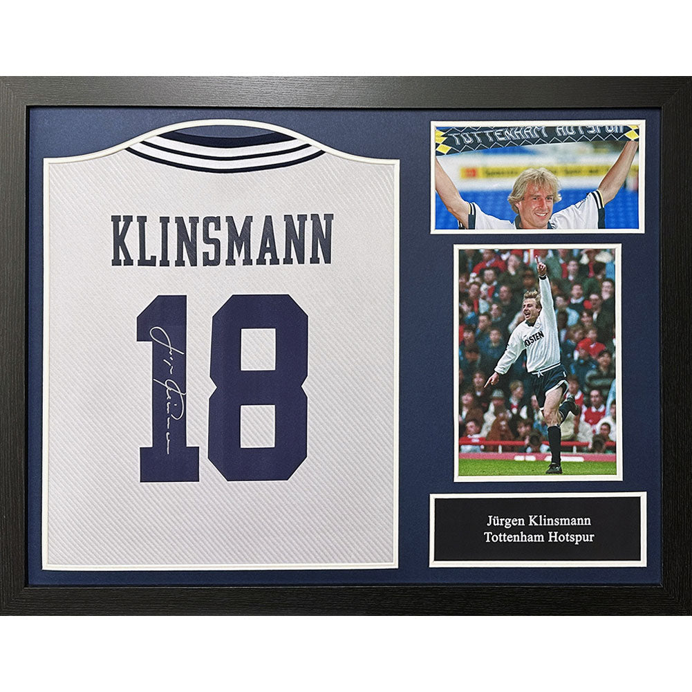 Tottenham Hotspur FC 1994 Klinsmann Signed Shirt (Framed): 1 - Signed Memorabilia By Tottenham Hotspur