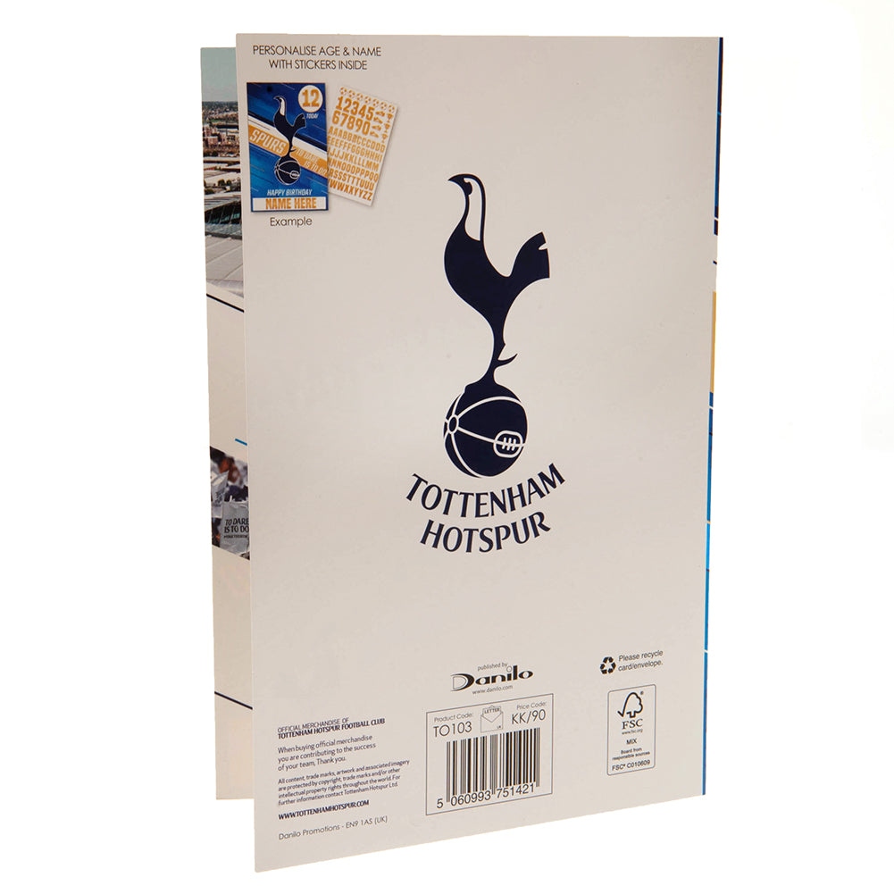 Tottenham Hotspur FC Birthday Card With Stickers: 5 - Greeting Cards By Tottenham Hotspur