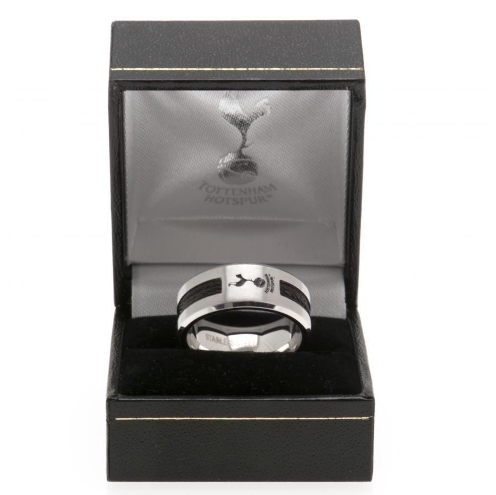 Tottenham Hotspur FC Black Inlay Ring Medium: 2 - Jewellery By Tottenham Hotspur