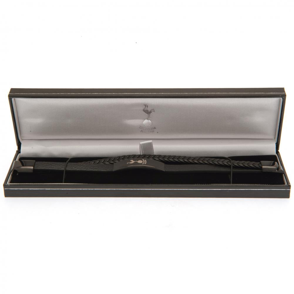 Tottenham Hotspur FC Black IP Leather Bracelet - Shop Jewellery At Gift Moments - 3