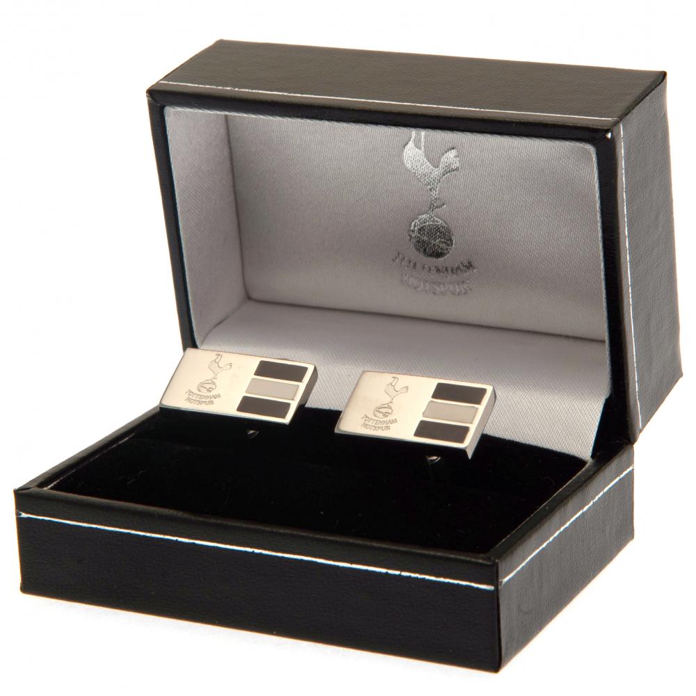 Tottenham Hotspur FC Stainless Steel Stripe Cufflinks: 1 - Cufflinks & Tie Slides By Tottenham Hotspur