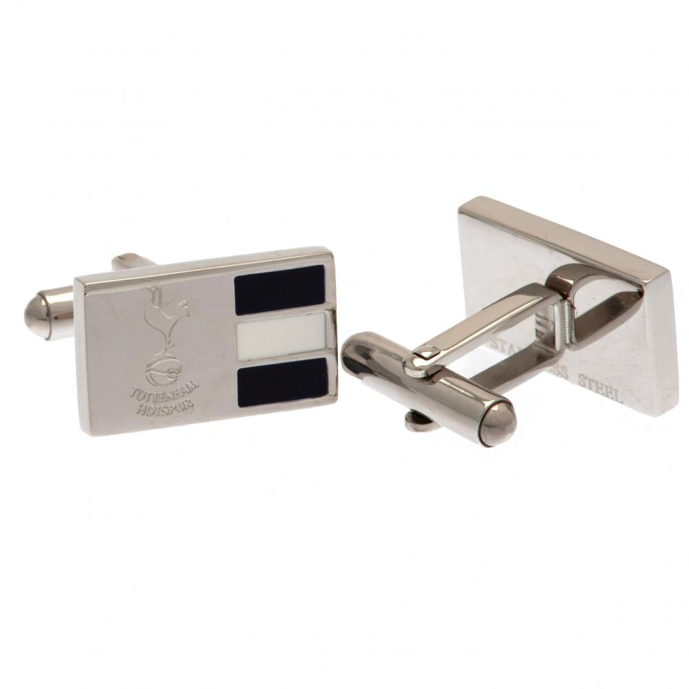 Tottenham Hotspur FC Stainless Steel Stripe Cufflinks: 2 - Cufflinks & Tie Slides By Tottenham Hotspur