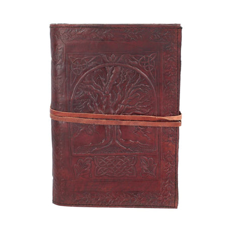 Tree Of Life Bound Red Leather Embossed Journal 18 x 25cm: 2 - Leather Journals By Gift Moments