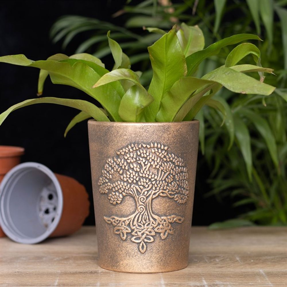Tree of Life Bronze Terracotta Plant Pot by Lisa Parker: 1 - Pots & Planters By Gift Moments