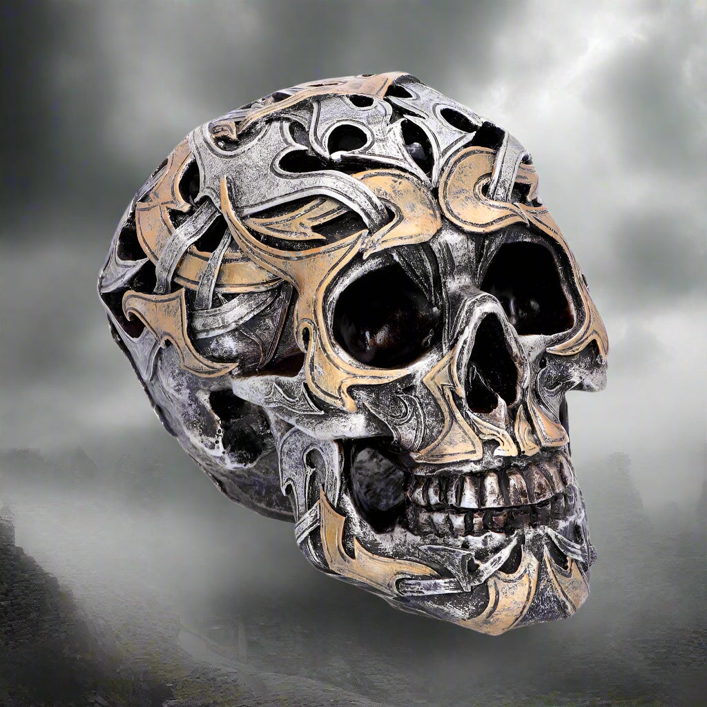 Tribal Traditions Small Metallic Skull Ornament: 1 - Figures & Collectables By Gift Moments
