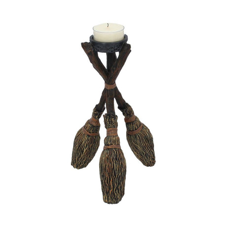 Triple Broomstick Witchcraft Tealight Holder: 3 - Candles & Holders By NN Designs